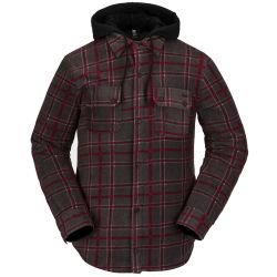 Camicia Volcom FIELD INSULATED FLANNEL JACKET BLACK PLAID